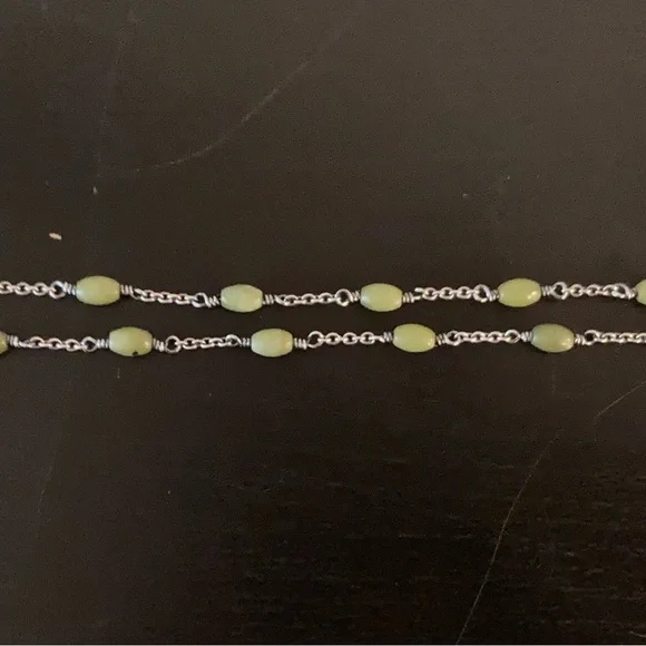 David Yurman Green Jade and Silver Necklace - Picture 2 of 6